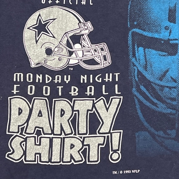 Vintage 90s Dallas Cowboys Monday Night Football Nutmeg Mills 1990s Tshirt - Picture 7 of 8